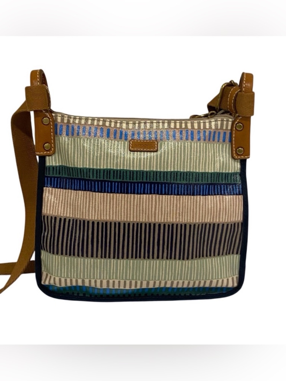 Fossil Multicolor Coated Canvas Crossbody Bag - Like New